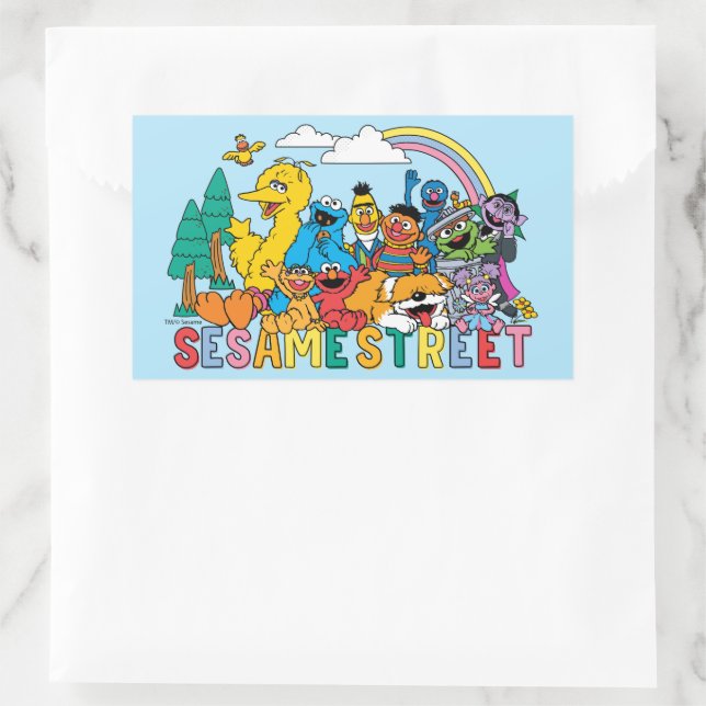 Sticker Rectangulaire Sesame Street | Rainbow Wave (Sac)