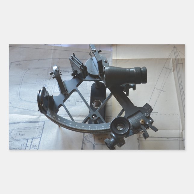 Sticker Rectangulaire Sextant Pour La Navigation Céleste (Devant)