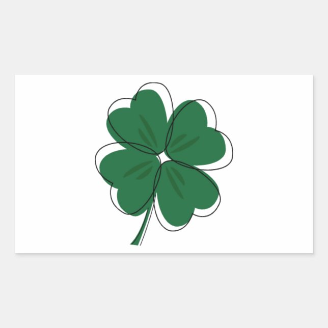 Sticker Rectangulaire Shamrock irlandais et Saint Patrick's Day (Devant)