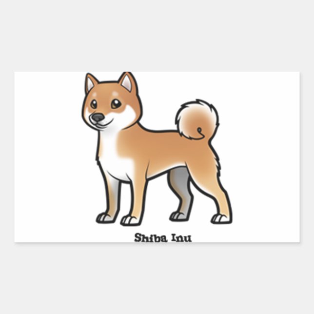 Sticker Rectangulaire shiba inu (Devant)