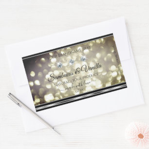 Sticker Rectangulaire Shimmery Platinum Parties scintillant Produit Étiq