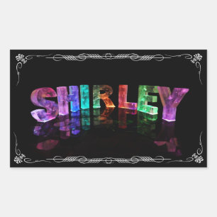 Sticker Rectangulaire Shirley - Le nom Shirley dans les lumières 3D (Pho