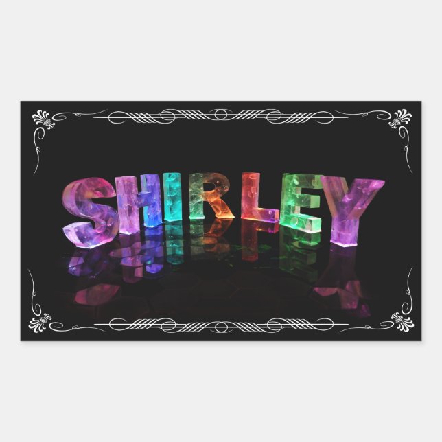 Sticker Rectangulaire Shirley - Le nom Shirley dans les lumières 3D (Pho (Devant)