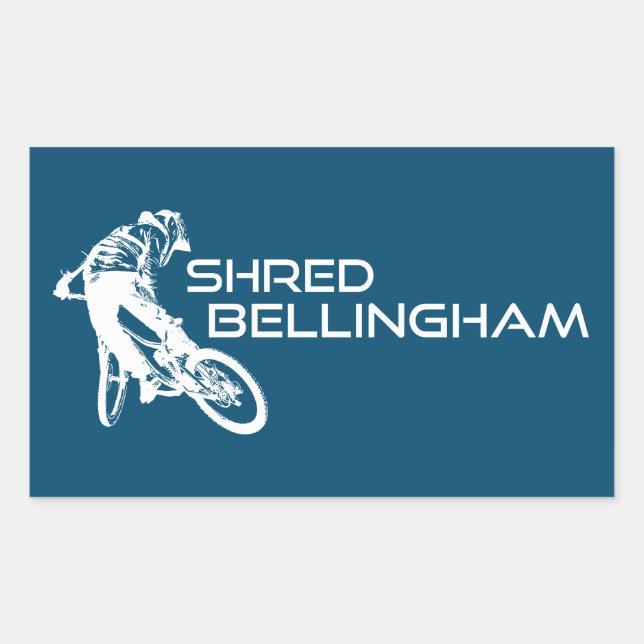 Sticker Rectangulaire Shred Bellingham VTT Washington (Devant)