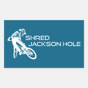 Sticker Rectangulaire Shred Jackson Hole Wyoming Mountain Biking