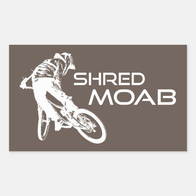 Sticker Rectangulaire Shred Moab Mountain Biking (Devant)