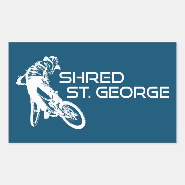 Sticker Rectangulaire Shred St. George Utah Mountain VTT (Devant)