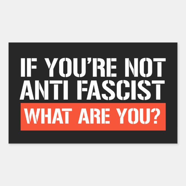 Sticker Rectangulaire Si vous n'êtes pas anti-fasciste - Qu'est-ce que v (Devant)