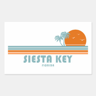 Sticker Rectangulaire Siesta Key Floride Sun Palm Trees