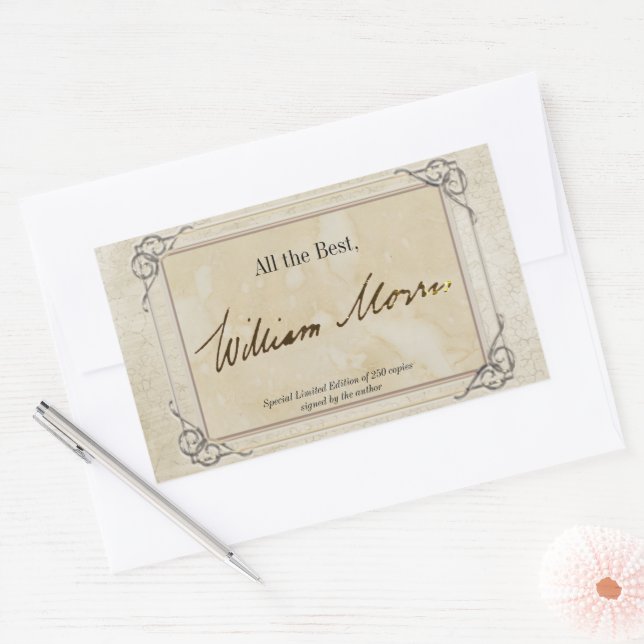 Sticker Rectangulaire Signature Auteur Modèle BookPlate (Enveloppe)