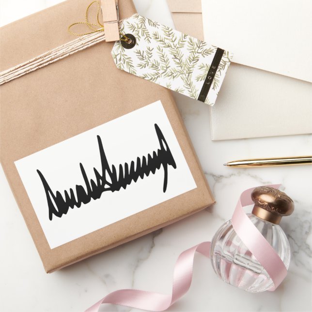 Sticker Rectangulaire Signature de l'autographe Donald Trump (Cadeaux)