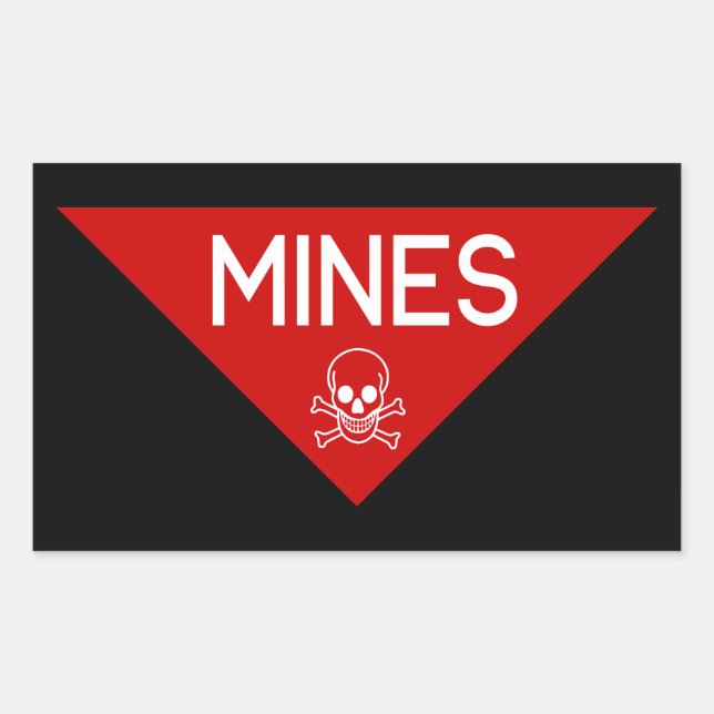 STICKER RECTANGULAIRE SIGNE DE MINES | SIGNAGE | SYMBOLE (Devant)