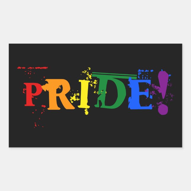 Sticker Rectangulaire Signe de texte LGBT pride (Devant)