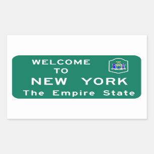 Sticker Rectangulaire SIGNE ROUTIÈRE - USA Bienvenue à New York