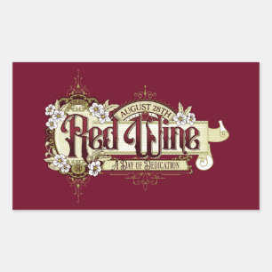 Sticker Rectangulaire SIGNE vintage Journée du vin rouge