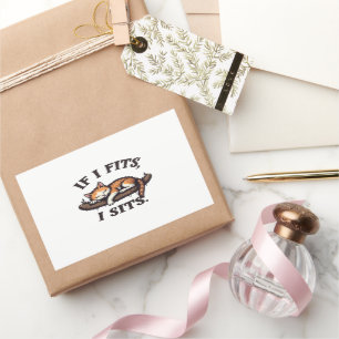 Sticker Rectangulaire S'il s'adapte I Ait Drôle Sleepy Chat Feline Kitte