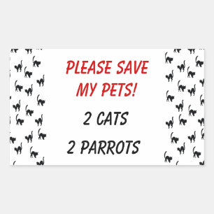 Sticker Rectangulaire S'Il Vous Plaît Sauvez Mes Animaux !