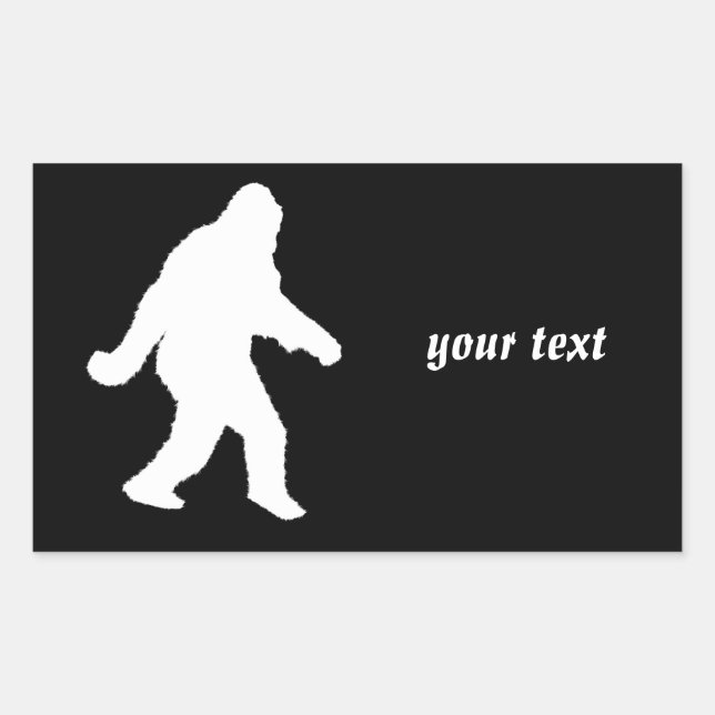 Sticker Rectangulaire Silhouette Sasquatch Blanc Pour Arrière - plans So (Devant)