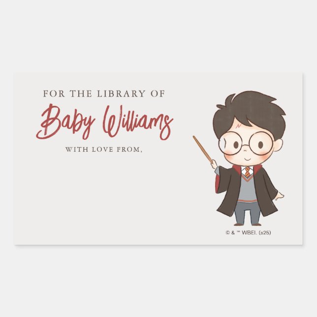 Sticker Rectangulaire Simple Baby Shower Harry Potter (Devant)