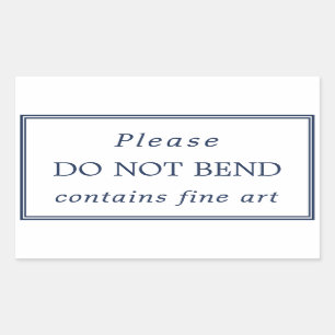 Sticker Rectangulaire Simple Marine Bleu Blanc ne se plier pas