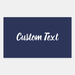 Sticker Rectangulaire Simple Modèle de texte de script blanc de minuit b