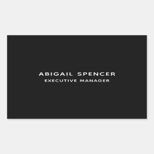 Sticker Rectangulaire Simple Noir Blanc Professionnel
