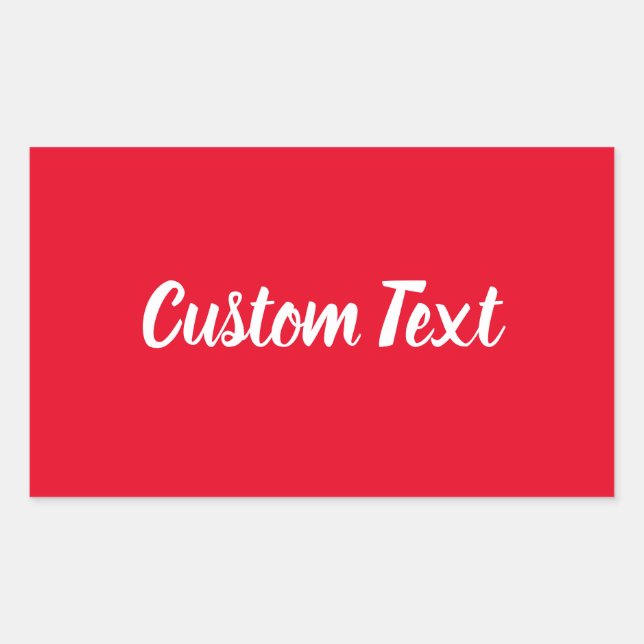Sticker Rectangulaire Simple rouge vif avec Modèle de texte de script bl (Devant)