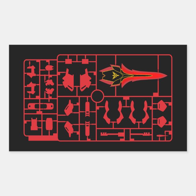 Sticker Rectangulaire sinanju gundam gunpla plamo model runner kit char (Devant)
