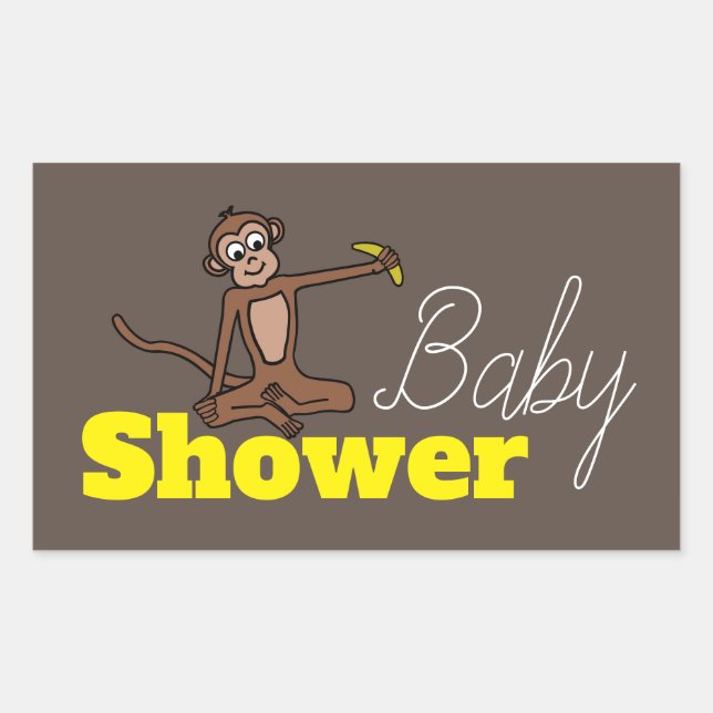 Sticker Rectangulaire Singe, Baby shower (Devant)