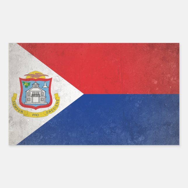 Sticker Rectangulaire Sint Maarten (Devant)