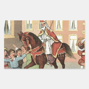 Sticker Rectangulaire Sinterklaas Dutch St. Nick Vintage St. Nicholas