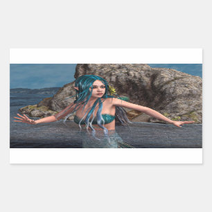 Sticker Rectangulaire Sirène ultramarine