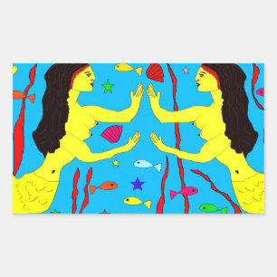 Sticker Rectangulaire sirènes