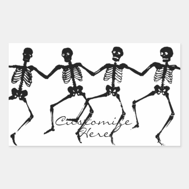Sticker Rectangulaire Skeletons dansants Halloween Thunder_Cove (Devant)