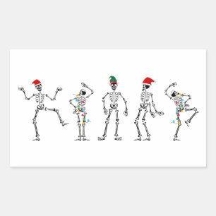 Sticker Rectangulaire Skeletons de Noël