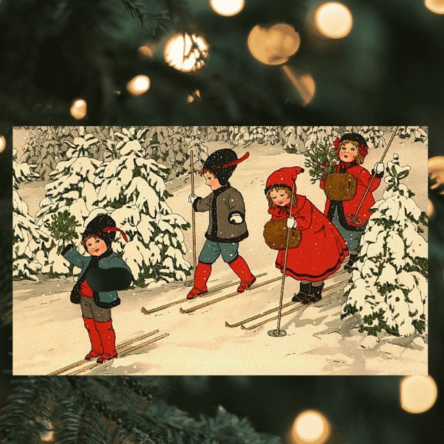 Sticker Rectangulaire Ski d'hiver (Créateur téléchargé)