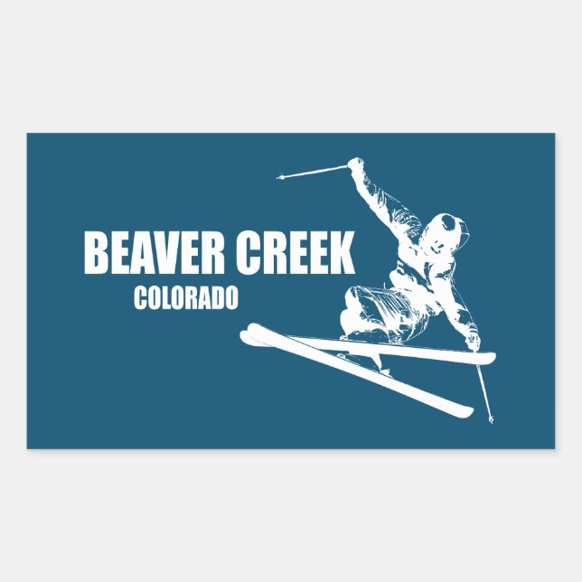 Sticker Rectangulaire Skier Beaver Creek Colorado (Devant)