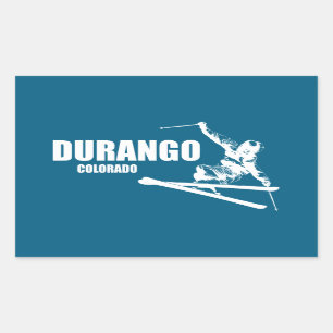 Sticker Rectangulaire Skier Durango Colorado