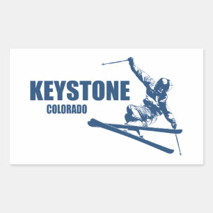 Sticker Rectangulaire Skier Keystone Colorado