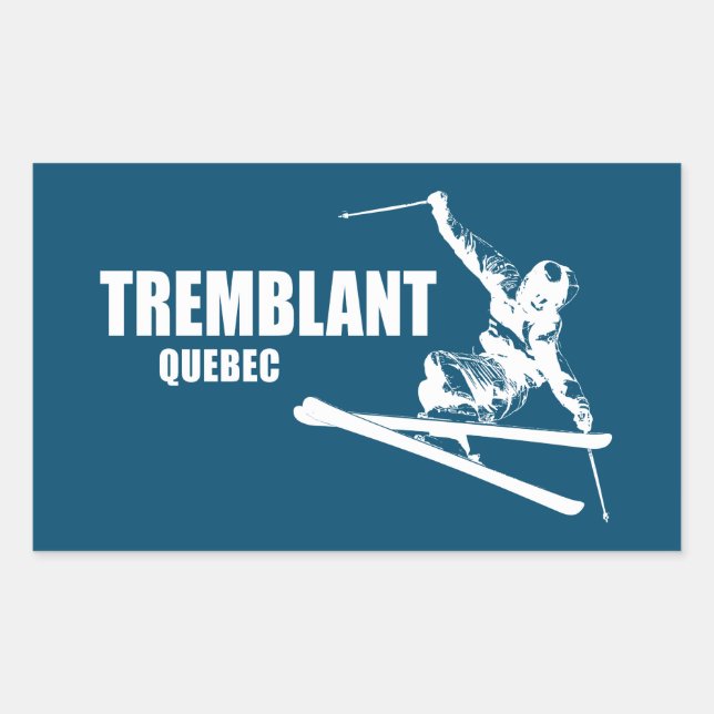 Sticker Rectangulaire Skier Tremblant Québec (Devant)