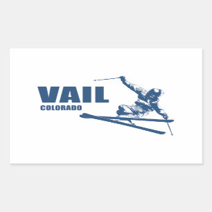 Sticker Rectangulaire Skier Vail Colorado