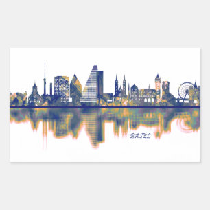 Sticker Rectangulaire Skyline de Bâle
