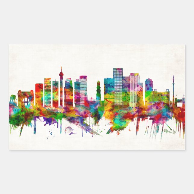Sticker Rectangulaire Skyline de Johannesbourg (Devant)