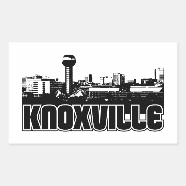 Sticker Rectangulaire Skyline de Knoxville (Devant)