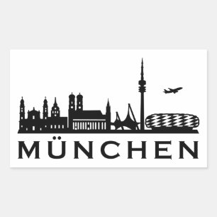 Sticker Rectangulaire Skyline Munich