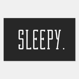Sticker Rectangulaire Sleepy. Typographie