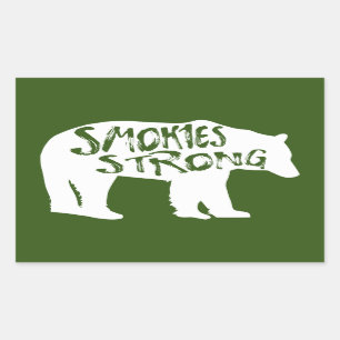Sticker Rectangulaire Smokies Ours fort