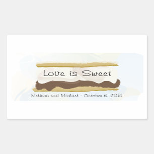 Sticker Rectangulaire S'mores L'amour est doux