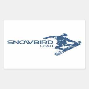 Sticker Rectangulaire Snowbird Utah Snowboardeur