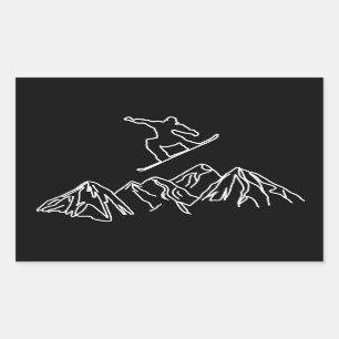 Sticker Rectangulaire Snowboarder